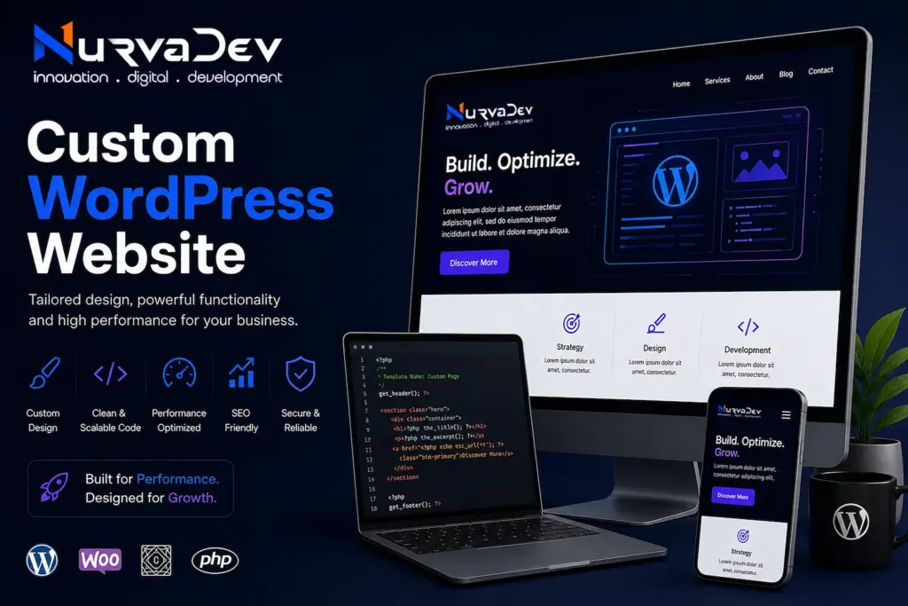 Custom WordPress Website development by NurvaDev